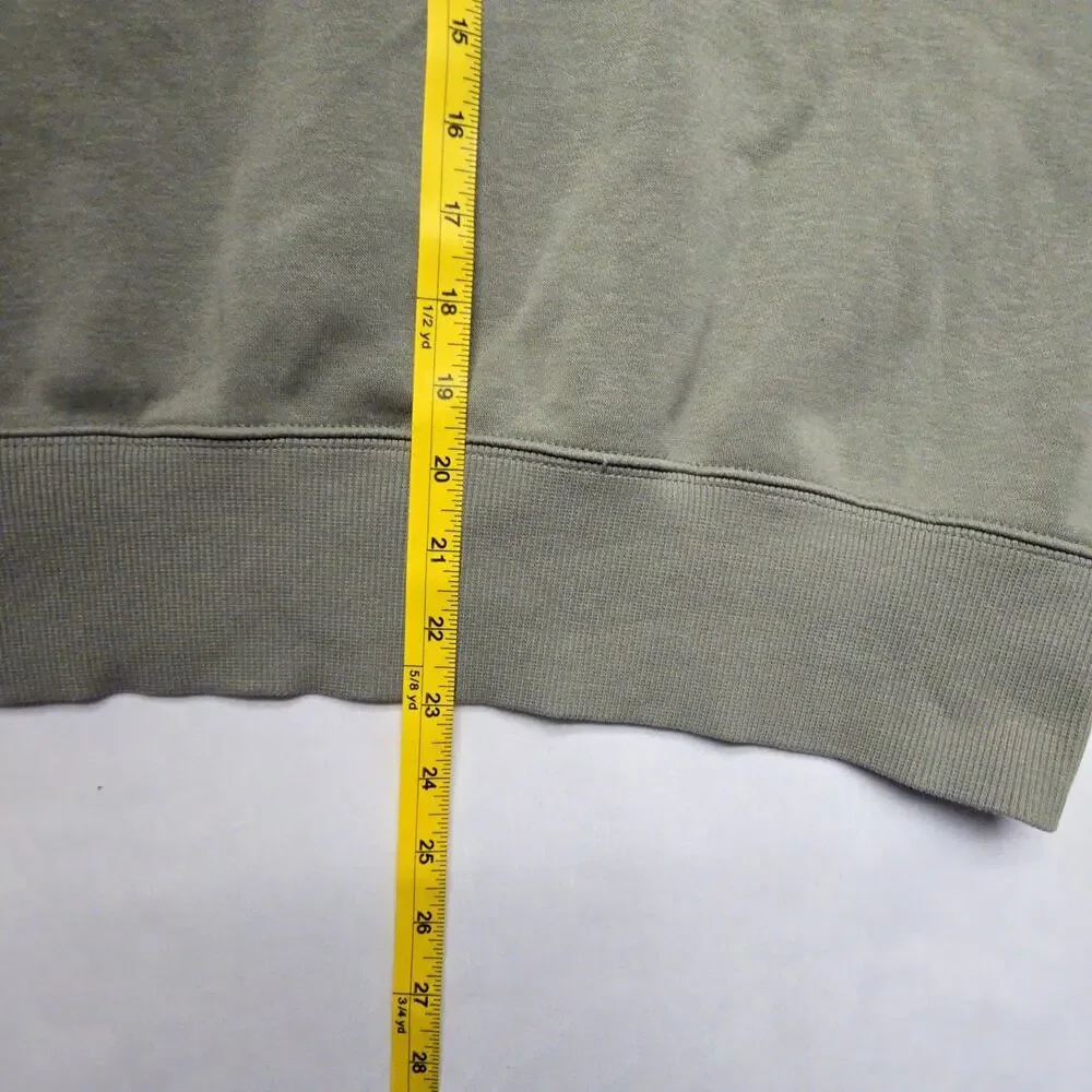 Nike Crew Neck Cropped Sweatshirt Olive Green Womens L Oversized Pullover Casual